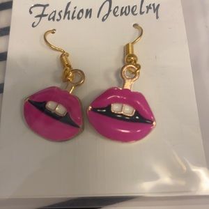 Dangle Lip Earrings